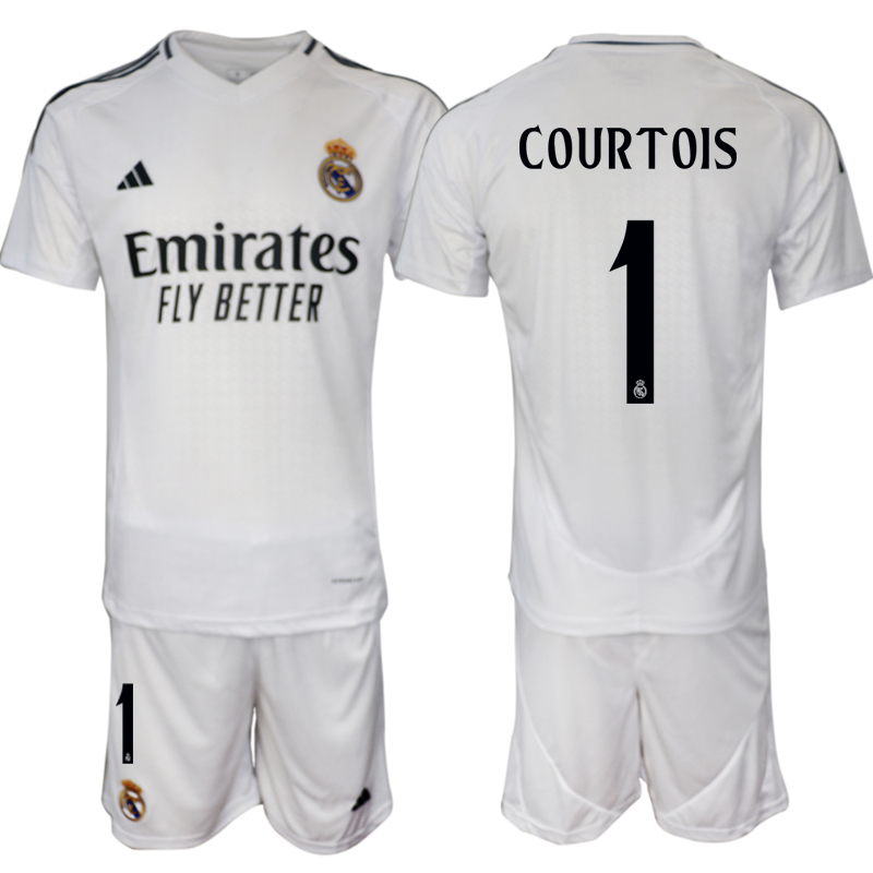 Men 2024-2025 Club Real Madrid home White #1 Soccer Jersey